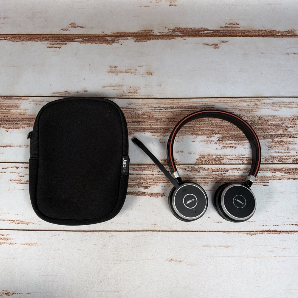 Jabra Evolve 65 HSC018W MS Stereo Bluetooth Wireless Headset Case Tested Only